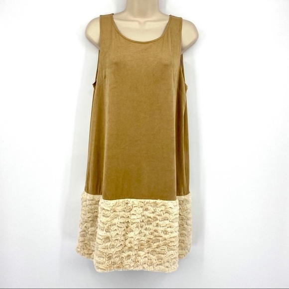 Mystree faux suede fur bottom sleeveless dress NWT - Picture 1 of 7